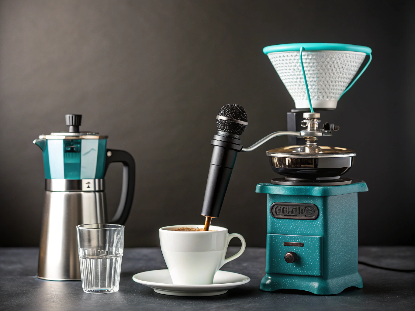 coffee grinder and brewer