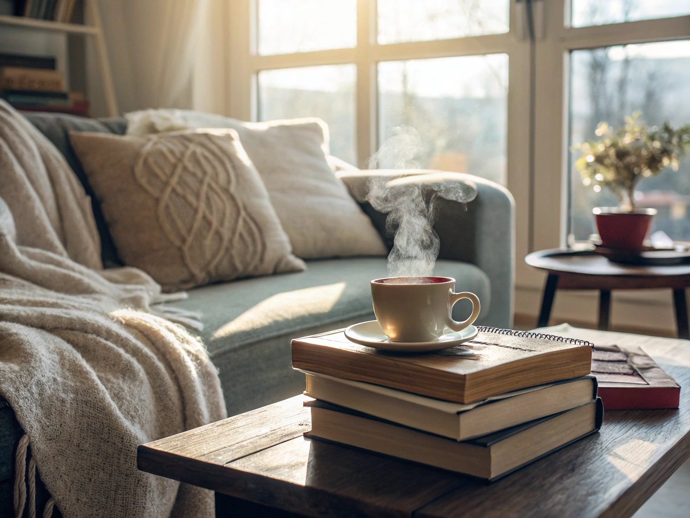 wooden shelving units